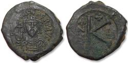 Ancient Coins - AE 1/2 follis Focas / Phocas, Thessalonica RY 1 = 602-603 A.D. - Ex Munzen Auktion Essen, with ticket