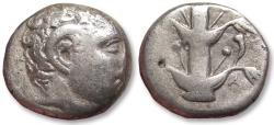 Ancient Coins - AR didrachm CYRENAICA, Cyrene circa 308-277 B.C. - Magas, halfbrother of Ptolemy I, as Ptolemaic governor-
