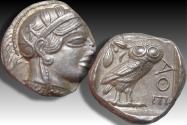 Ancient Coins - AR tetradrachm 454-404 B.C. Attica, Athens - great example of this iconic coin -