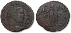Ancient Coins - 21mm follis Maximinus II Daia, Alexandria mint circa 312-313 A.D. - mintmark ALE, N - Γ and palm branch -