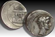 Ancient Coins - AR denarius Octavianus, uncertain Italian (Rome or Brundisium?) mint 29-27 B.C