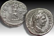 Ancient Coins - AR denarius Caracalla, Rome mint circa 213 A.D. - MARTI PROPVGNATORI - sharply struck & well centered