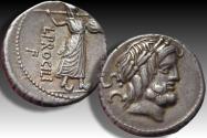 Ancient Coins - AR denarius L. Procilius, Rome mint 80 B.C.