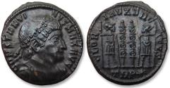 Ancient Coins - Constantine I The Great AE follis, Treveri (Trier) mint 330-333 A.D. - mintmark TRP⁕ - traces of silvering visible
