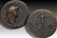 Ancient Coins - 27mm AE dupondius Nero, Rome mint circa 64 A.D. - scarce type in great condition -