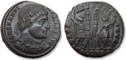Ancient Coins - Constantine I The Great AE follis, Arelate (Arles) 332-333 A.D. - SCONST + palm frond on ground between standards - scarce variety