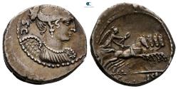 Ancient Coins - T. Carisius, 46 BC. AR Denarius Rome