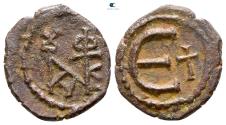 Ancient Coins - Justin II, 565-578. Pentanummium Bronze Theoupolis (Antioch).