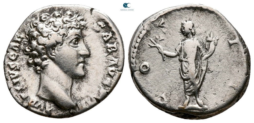 Marcus Aurelius, as Caesar, 139-161. Denarius struck under Antoninus ...