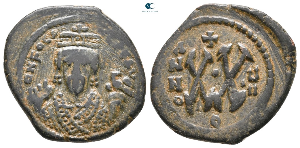 Phocas (602-610). Half Follis. Antioch. | Byzantine Coins