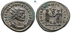 Ancient Coins - Diocletian, 284-305. Silvered Æ Antoninianus Antioch