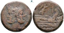 Ancient Coins - Anonymous. 211-208 BC. Æ As Victory series. Mint in central Italy.