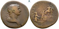 Ancient Coins - Trajan Æ Sestertius. Rome