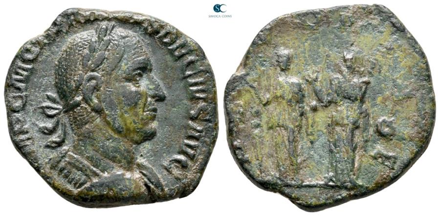 Ancient Coins - Trajan Decius Æ Sestertius. Rome, AD 249-251
