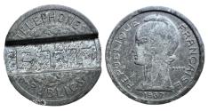 World Coins - Public Telephones Token France AD 1937