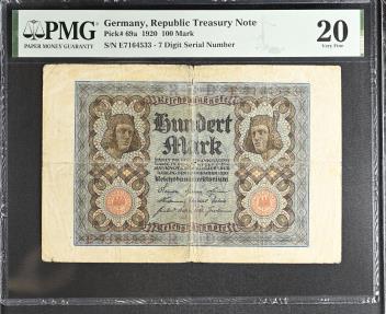 World Coins - Germany 100 Mark AD 1920 ( PMG Graded )