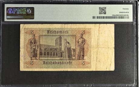 World Coins - Germany 5 Mark AD 1942 ( PMG Graded )