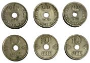 World Coins - NORWAY 10 ORE SET OF 3 COINS AD 1941 - 46 - 47
