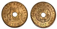 World Coins - RHODESIA & NYASALAND 1/2 PENNY AD 1957
