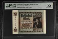 World Coins - German 5000 Mark AD 1922 ( PMG Graded )