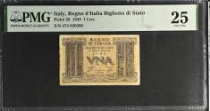 World Coins - Italy 1 Lire AD 1939 ( PMG Graded )