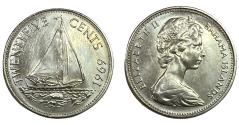 World Coins - BAHAMAS 25 CENTS AD 1969