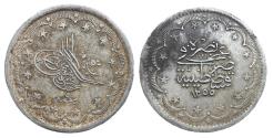 World Coins - Ottoman/Turkey AR 20 Kurus Abdulmecid Constantinople AH 1255 year 9