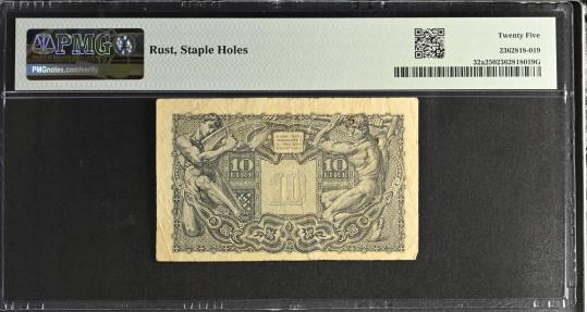World Coins - Italy 10 Lire AD 1944 ( PMG Graded )