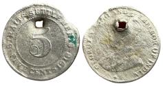 World Coins - British India 5 Cents George V AD 1918