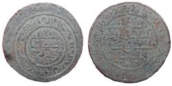 World Coins - Hungary - BELA III Copper coin 1172-1196 PSEUDO-ARABIC LEGEND IN CIRCLE - nice green patina