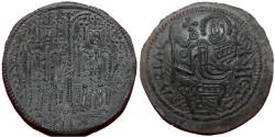 World Coins - Bela III - Copper coin - 1172-1196 - Crusader parabolic coin - Beautiful black patina