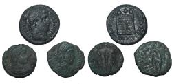 Ancient Coins - Lot 3 Roman AE coins 4 century AD
