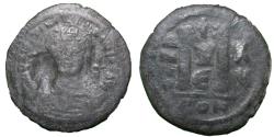 Ancient Coins - Justinian. 527-565 AD. Æ Follis - black patina