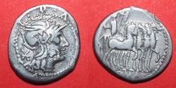 Ancient Coins - Roman Republic - M Acilius - 125 BC - Hercules in slow quadriga