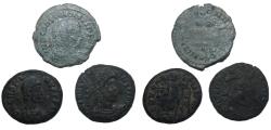Ancient Coins - Lot 3 Roman AE coins 4 century AD