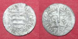 World Coins - Sigismund - King of Hungary - 1387-1437 AD - silver denar - strange mintmark