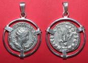 Ancient Coins - Gordian III - Augustus 238-244 AD - AR denar pendant - BEAUTIFUL, INTERESTING