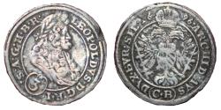 World Coins - Austria, Leopold I (Hogmouth) 1658-1705, 3 Kreuzer, Breslau mint Silver coin