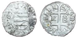 World Coins - Sigismund - King of Hungary - 1387-1437 AD - silver denar - strange mintmark