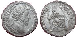 Ancient Coins - Marcus Aurelius - Augustus 161-180 AD - AR denar - Felicitas seated right