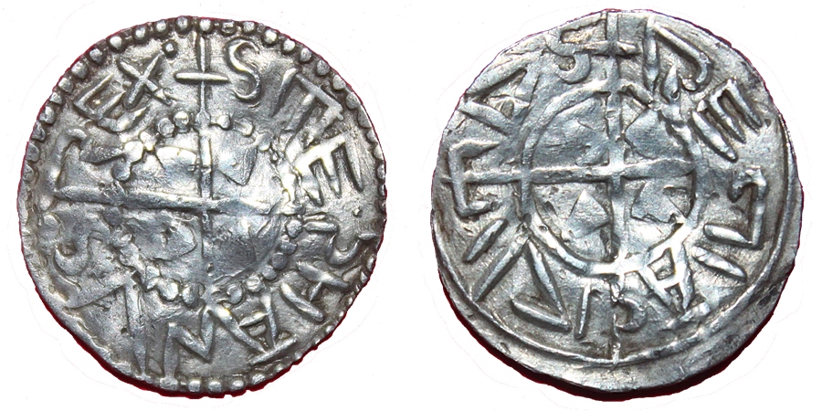 Stephan I - First king of Hungary - 997-1038 AD Silver denar XF