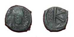Ancient Coins - Byzantine empire - Justinian I 527AD-565 AD - ANNO K - follis