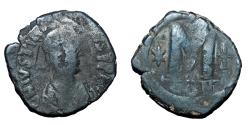 Ancient Coins - Justinian. 527-565 AD. Æ Follis - black patina