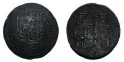 World Coins - Hungary - Bela III - Copper coin - 1172-1196 - Crusader parabolic coin
