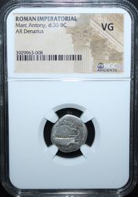 Ancient Coins - Marc Antony Legionary AR Denarius. d.30 BC VG