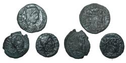 Ancient Coins - Lot 3 Roman AE coins 4 century AD