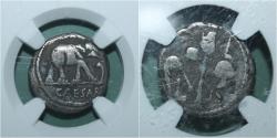 Ancient Coins - JULIUS CAESAR  Silver denarius  c 49-48 BC Military mint