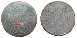 World Coins - Bela III - Copper coin - 1172-1196 - Crusader parabolic coin - Beautiful green patina