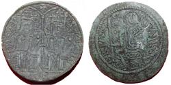 World Coins - Bela III - Copper coin - 1172-1196 - Crusader parabolic coin - Green patina