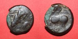 Ancient Coins - Ancient Celtic bronze Danubian drachm - beautiful green patina XF